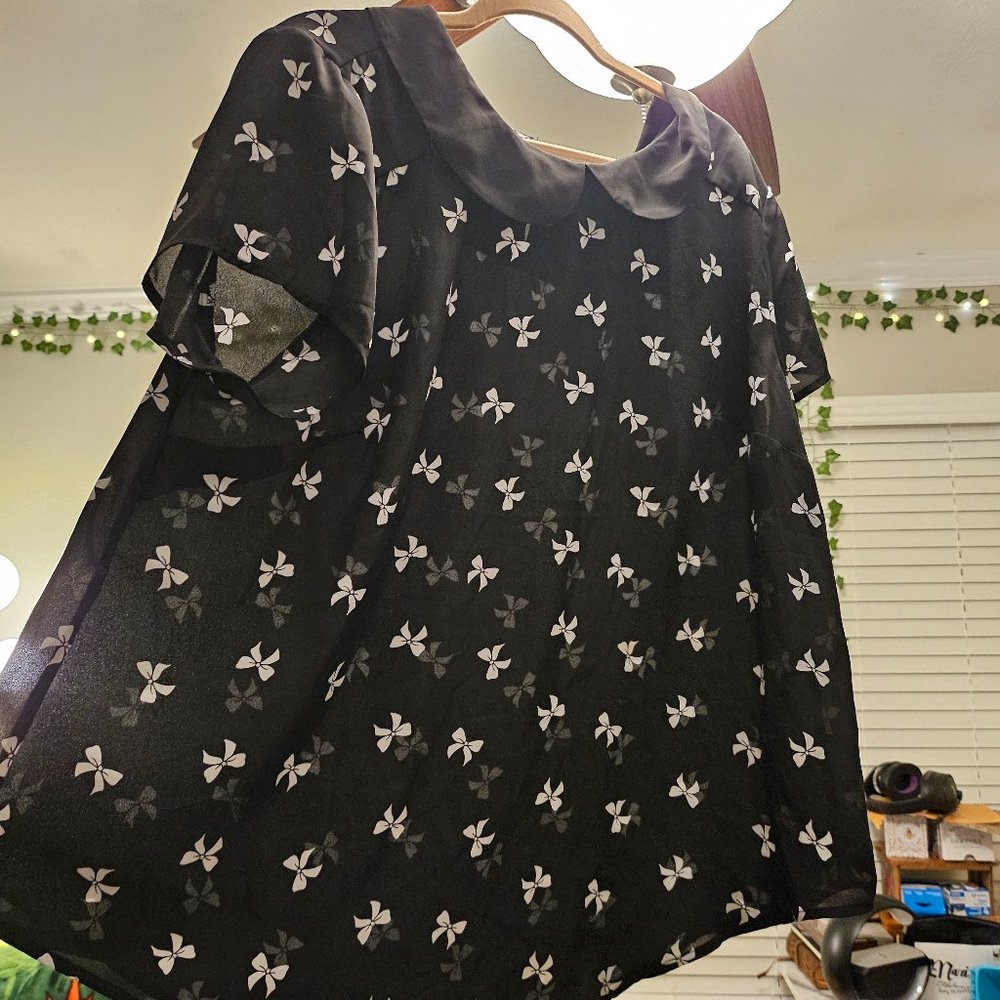 Torrid Ribbons Pan Collar Blouse